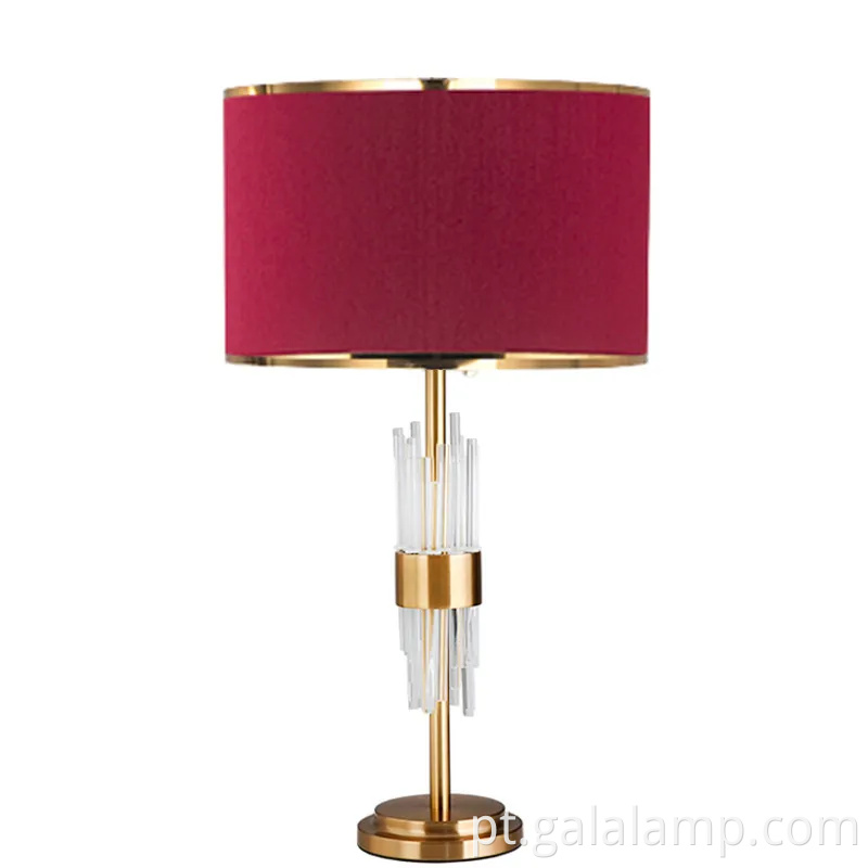 Lâmpada de mesa de aço de cristal liderada contemporânea para quartos modernos